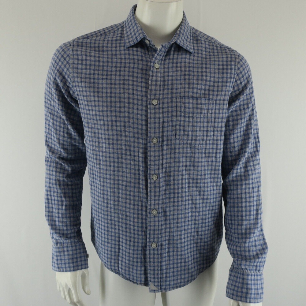 UNTUCKit Long Sleeve Button Up Shirt Mens M Slim Fit 100% Cotton Blue Gray